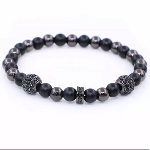 Beaded Bracelet with Micro Pave Charms